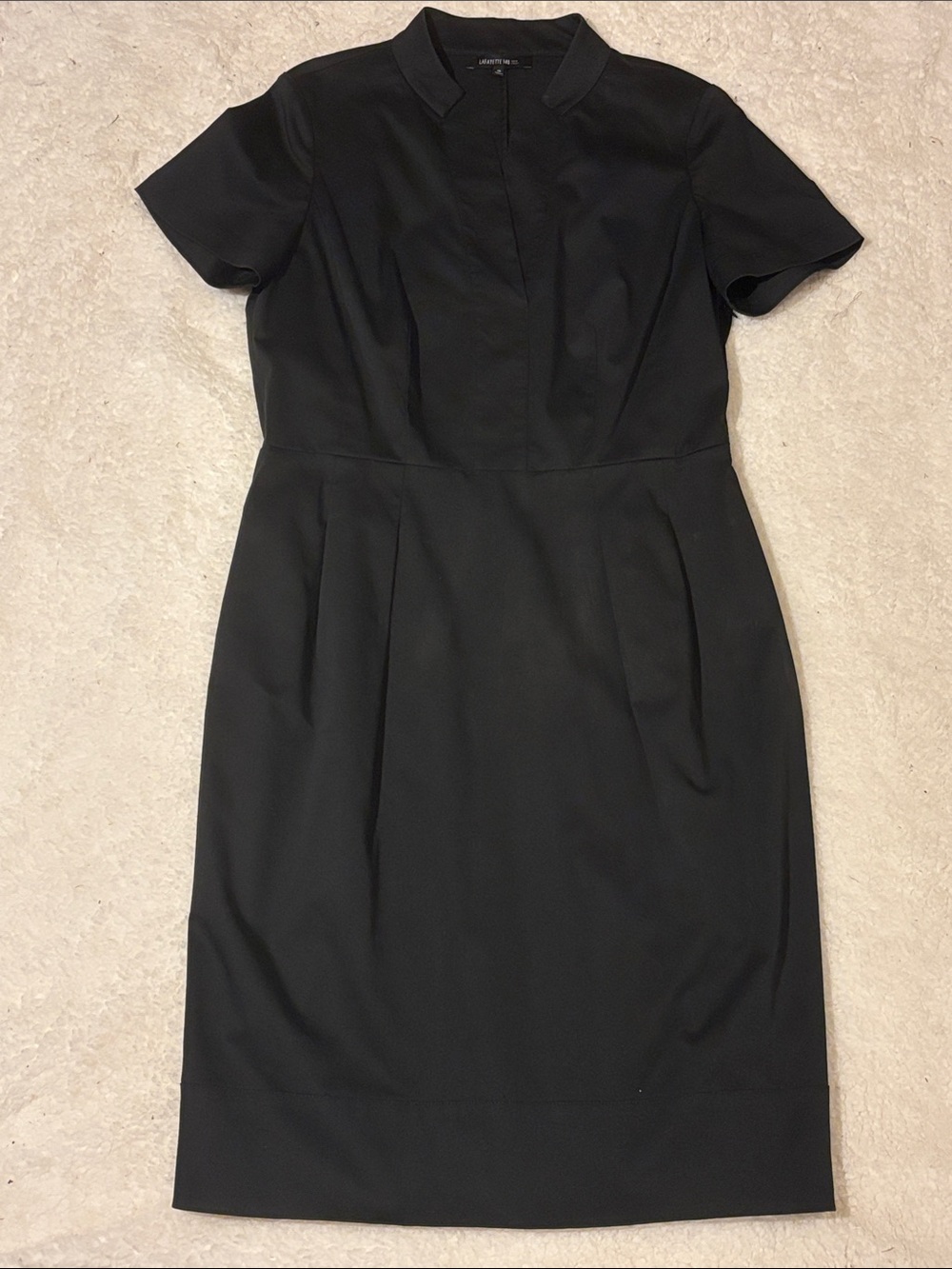 Lafayette 148 New York Black Short-Sleeve Sheath Dress sz 10